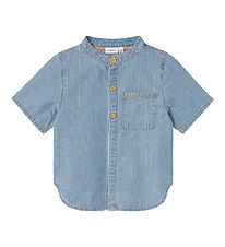 Name It Skjorte - NmmStripe - Light Blue Denim/White