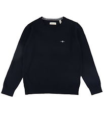 GANT Bluse - Strik - Shield Classic - Evening Blue