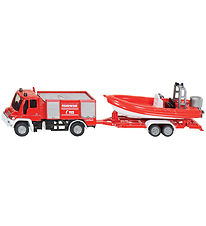 Siku Brandbil m. Bd - 1:87 - Unimog Fire Engine With Boat