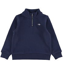 GANT Sweatshirt - Shield Half Zip - Evening Blue