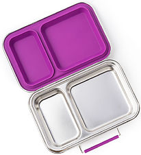 LEKKABOX Madkasse - Duo - Rustfrit Stål - 750 ml - Lilla