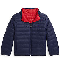 Polo Ralph Lauren Dynejakke - Vendbar - Navy/Rød