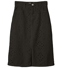 Name It Nederdel - Twill - NkfNinna - Sort m. Hulmønster