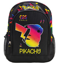 Pokémon Rygsæk - Medium - 37x26x12 cm - Sort m. Neonprint