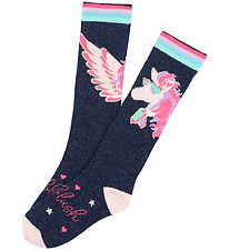 Billieblush Strømper - High Socks - Navy/Glitter