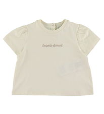 Emporio Armani T-shirt - Hvid m. Beige