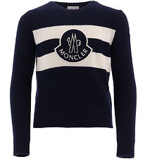 Moncler Bluse - Uld - Navy m. Hvid