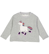 Freds World Sweatshirt - Hello Unicorn - Pale Greymarl