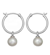 MillaVanilla Øreringe - Perle Hoops - Sølv