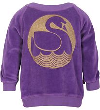 Danefæ Velour Sweatshirt - Lilla m. Guldsvane
