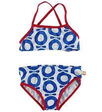 Katvig Classics Bikini - UV50+ - Hvid/Rd m. Bl bler