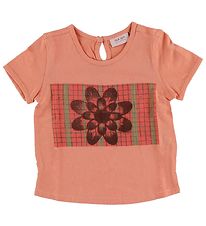 Noa Noa miniature T-shirt - Koral m. Blomst