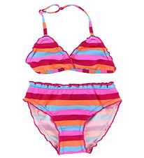 Color Kids Bikini - Vivi - UV40+ - Pink/Orange/Turkisstribet