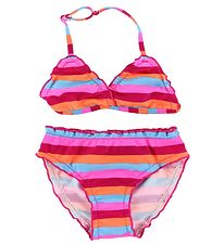 Color Kids Bikini - Vivi - UV40+ - Pink/Orange/Turkisstribet