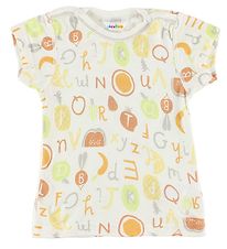 Joha T-Shirt - Bambus - Hvid m. Frugter/Bogstaver