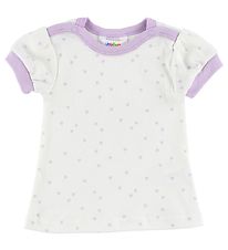 Joha T-Shirt - Bomuld - Hvid/Lavendel m. Stjerner