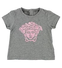 Young Versace T-shirt - Grmeleret m. Lyserd Medusa