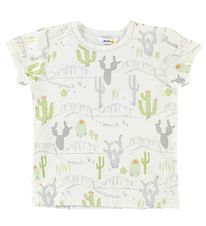 Joha T-shirt - Bambus - Creme m. Kaktusprint