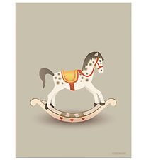 Vissevasse Plakat - 30x40 - Rocking Horse - Lysegr