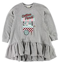 Fendi Kids Kjole - Sweat - Gråmeleret m. Glimmer Print Fendi Kids Kjole - Sweat - Gråmeleret m. Glimmer Print