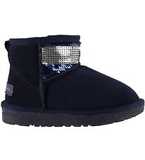 Tommy Hilfiger Bamsestvler m. For - Navy m. Pailletter