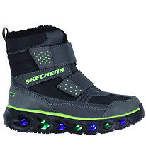 Skechers Vinterstvler m. Lys - Hypno-Flash 2.0 - Charcoal/Black