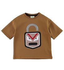 Fendi Kids T-shirt - 3/4 - Brun m. Ls