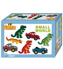Hama Midi Perler - Small World - 2000 stk. - Dinosaurer & Biler