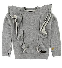 Finger in The Nose Sweatshirt - Shibuya - Gråmeleret m. Flæser Finger in The Nose Sweatshirt - Shibuya - Gråmeleret m. Flæser