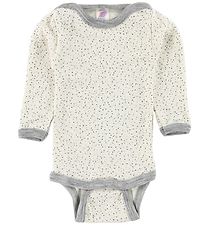 Engel Body l/æ - Uld/Silke - Creme/Grå m. Prikker