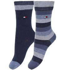 Tommy Hilfiger Strømper - 2-pak - Stripe - Blåstribet/Navy