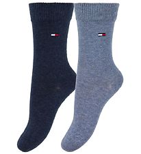 Tommy Hilfiger Strømper - 2-pak - Basic - Blåmeleret/Navy