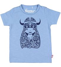 Danefæ Organic T-shirt - Beetroot - Lys Blåmeleret m. Freja Danefæ Organic T-shirt - Beetroot - Lys Blåmeleret m. Freja