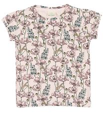 En Fant T-shirt - Lyserd m. Blomster