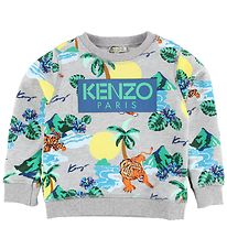Kenzo Sweatshirt - Finley - Gråmeleret m. Tigere