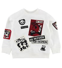 Dolce & Gabbana Sweatshirt - Hvid m. Patches