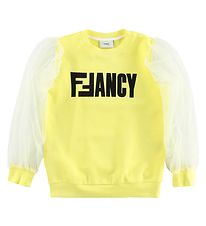 Fendi Kids Sweatshirt - Gul m. Tekst/Tyl