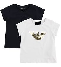 Emporio Armani T-shirt - T-shirt - Navy/Hvid m. Print