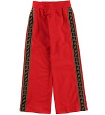 Fendi Kids Bukser - Rød m. Stribe/Knapper