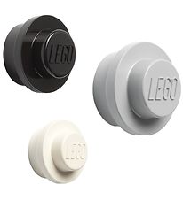 LEGO® Storage Knagerækkesæt - 3 stk - 10/8/5 cm - Hvid/Sort/Grå
