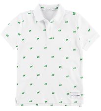 Calvin Klein Polo - Hvid m. Grn/CK