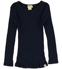 Minimalisma Bluse - Bergen - Silke/Bomuld - Dark Blue