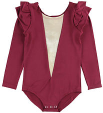 Knast by Krutter Gymnastikdragt - Wingsleeve - Bordeaux m. Glimm Knast by Krutter Gymnastikdragt - Wingsleeve - Bordeaux m. Glimm