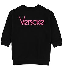 Versace Sweatkjole - Sort/Neonpink m. Tekst
