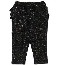 Little Wonders Leggings - Abigail - Sort m. Glimmerprikker