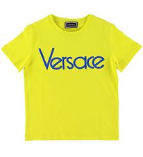 Versace T-shirt - Neongrn/Bl m. Logo