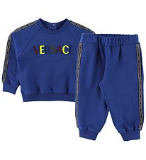 Versace Sweatsæt - Blå/Multifarvet m. Tekst/Logostribe Versace Sweatsæt - Blå/Multifarvet m. Tekst/Logostribe