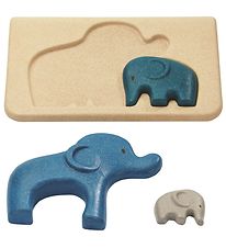 PlanToys Elefant Puslespil - Natur/Bl