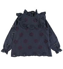 Soft Gallery Bluse - Gaxine - Anthracite m. Blomster