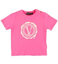 Versace T-shirt - Fuchsia m. Logo